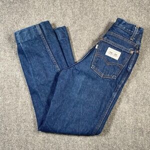 Levis Jeans‎ Women 15 Blue Straight White Tab Denim High Rise Mom 70s Whiskers